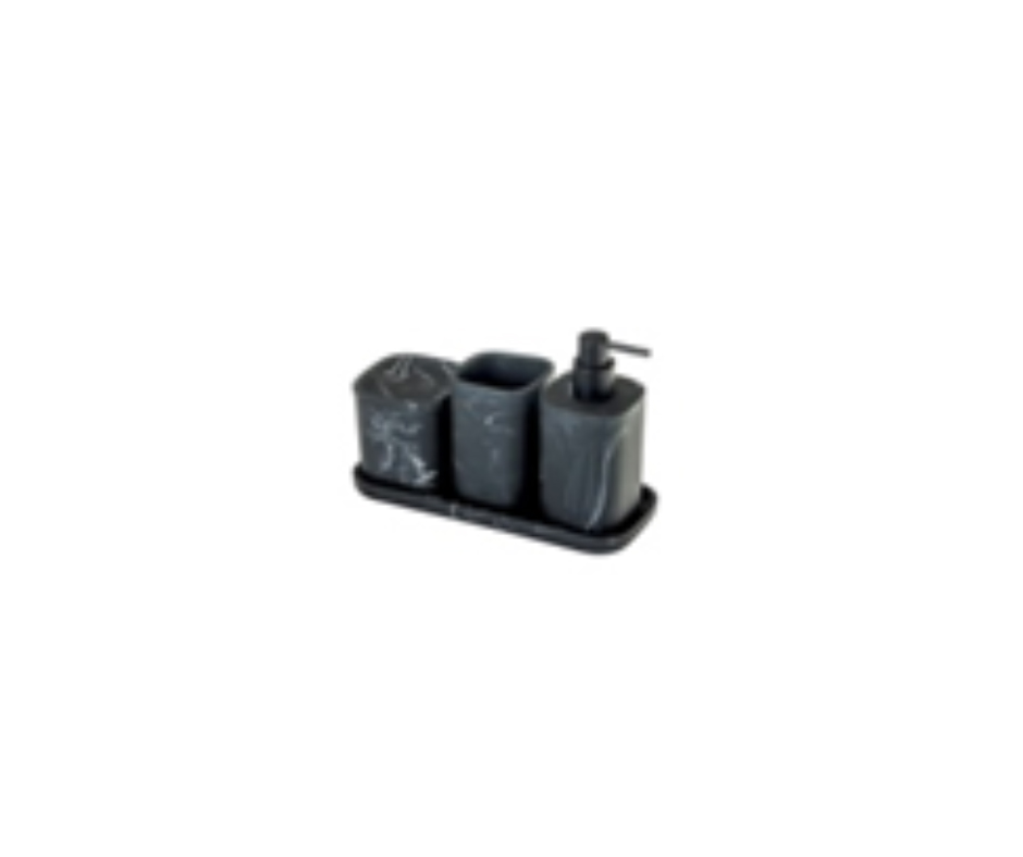 SET BAÑO 4 PC ZENSE MARMOL NEGRO